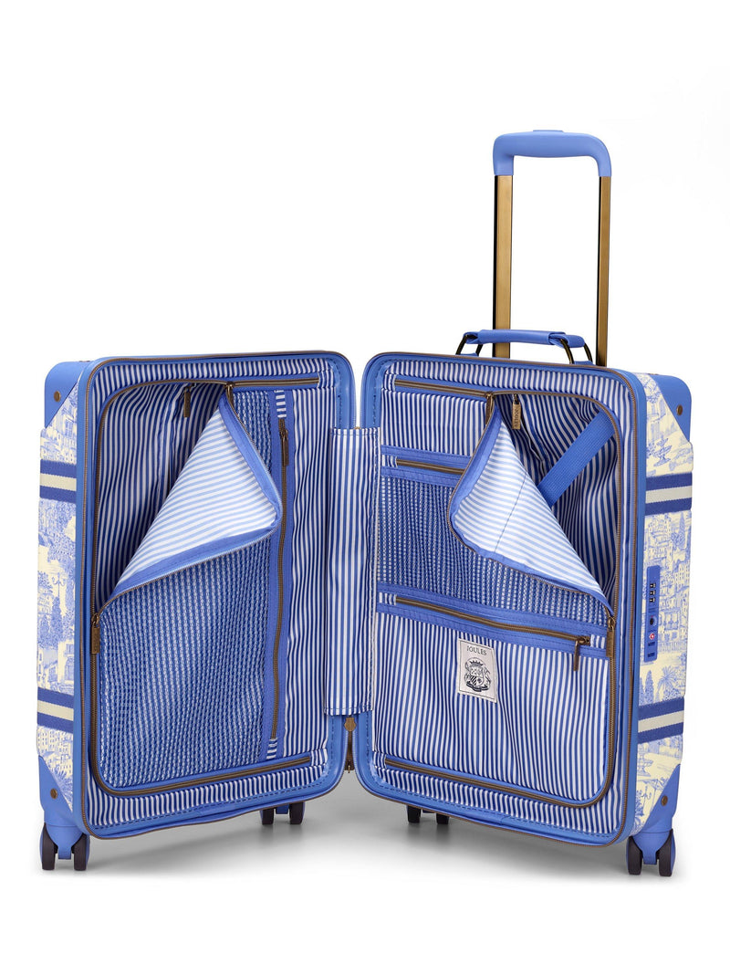 Joules Boathouse cabin suitcase 38L in blue multi - British product