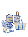 Joules Boathouse cabin suitcase 38L in blue multi - British product