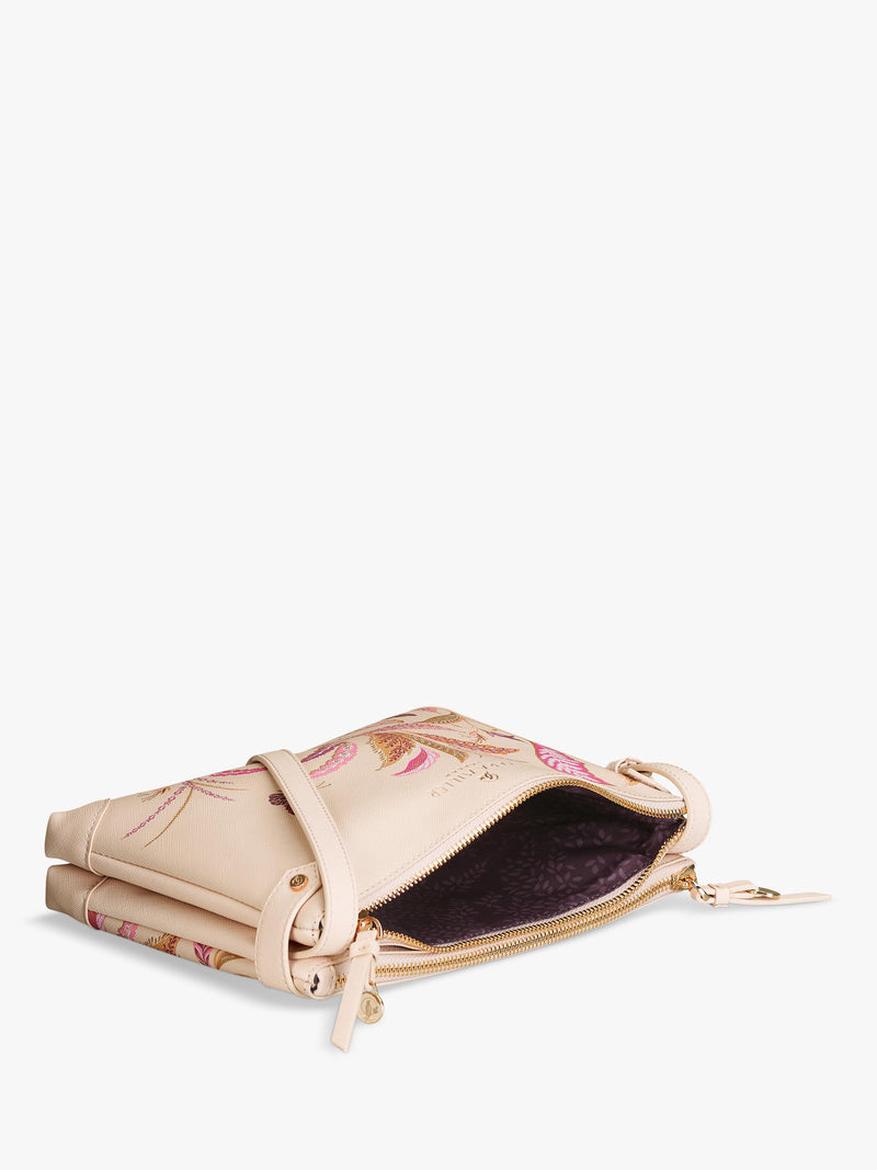 Sara Miller Fern Garden crossbody bag pink multi, imported from the UK