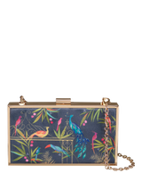 John Lewis Sara Miller Enchanted Gate Velvet Clutch Bag, Navy/Multi- Buy online at McGrocer