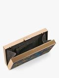 Sara Miller Enchanted Gate velvet clutch bag navy multi, imported from the UK