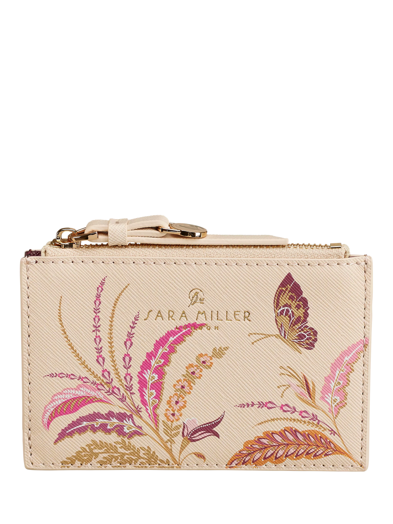 Sara Miller zipped credit card holder Pink Multi (British brand)