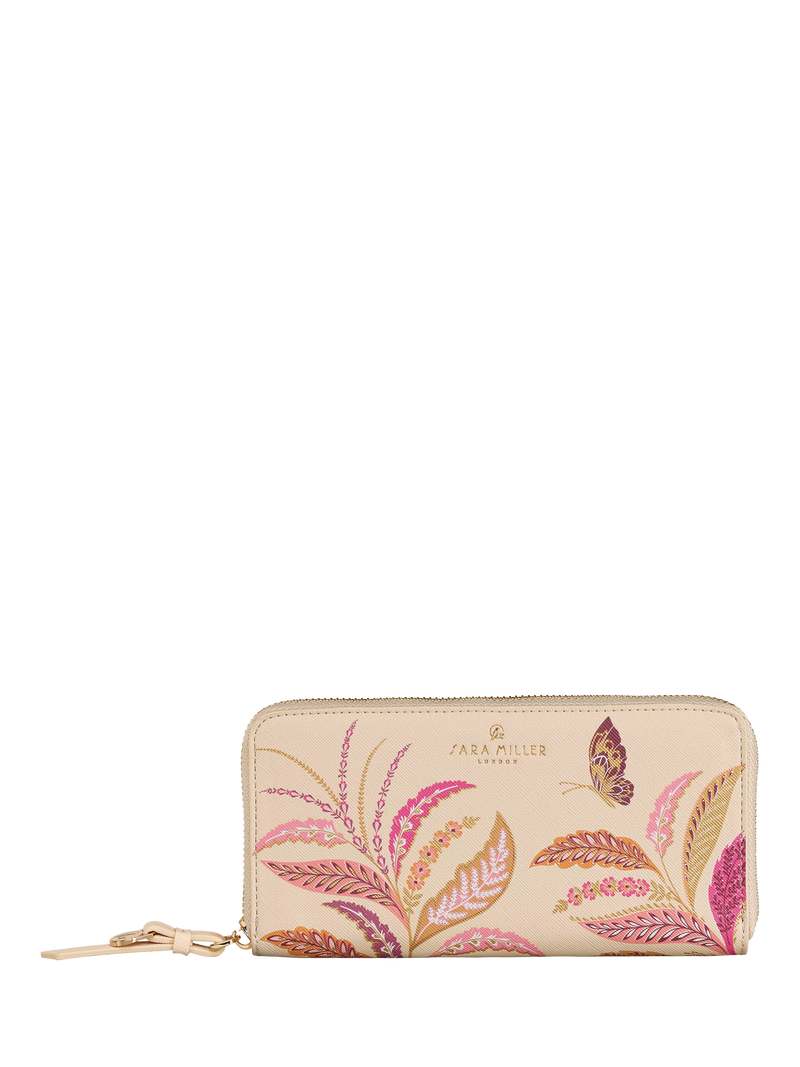 Sara Miller Large Zip Around Purse, Pink/Multi
