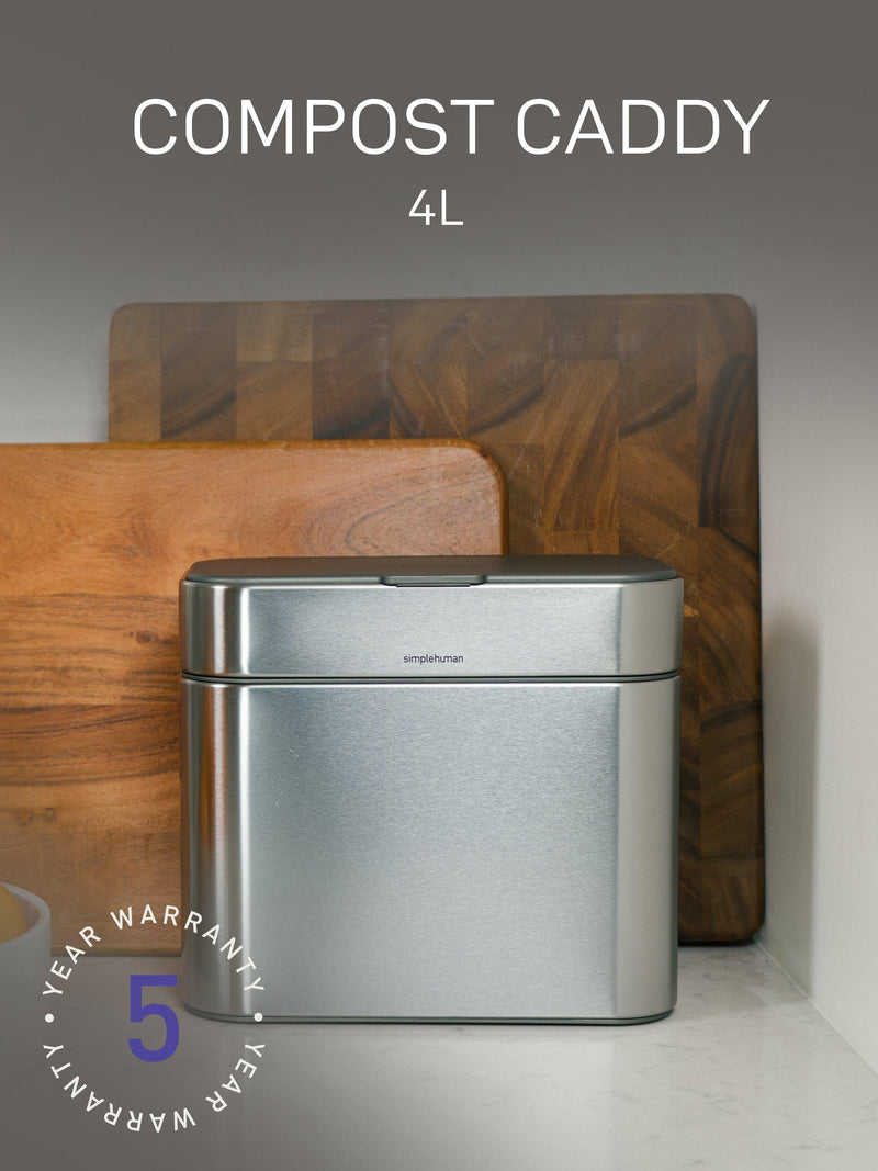 Simplehuman compost caddy stainless steel 4L (British brand)