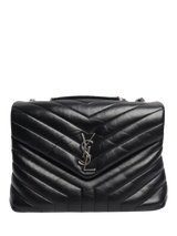 John Lewis Pre-loved Saint Laurent Loulou Quilted Leather Shoulder Bag, Black- Buy online at McGrocer
