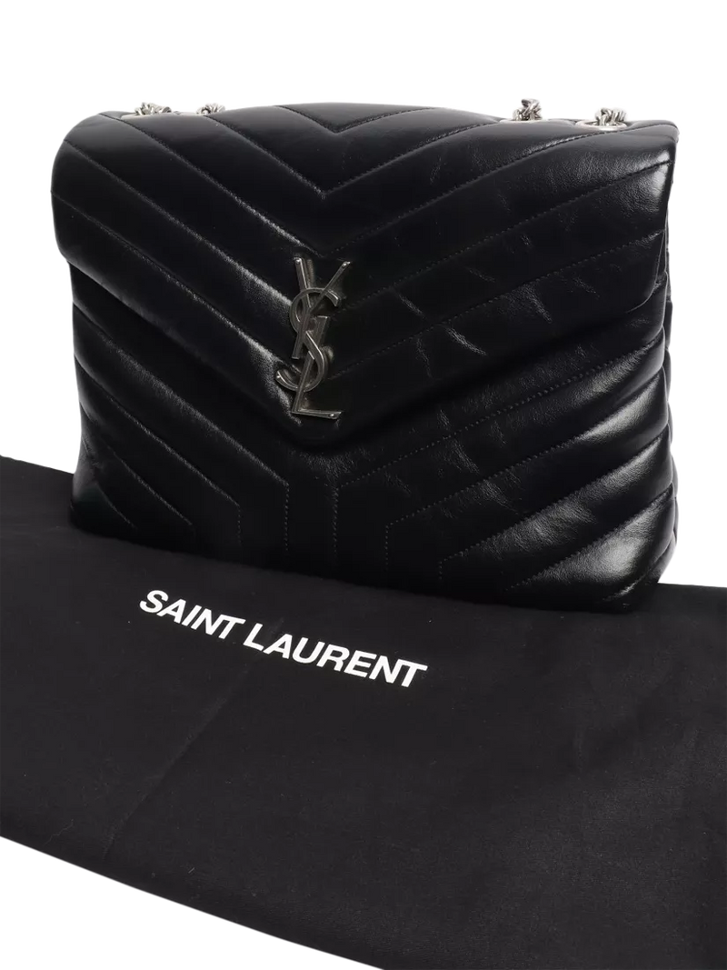 SAINT LAURENT Loulou quilted leather shoulder bag black (British brand)