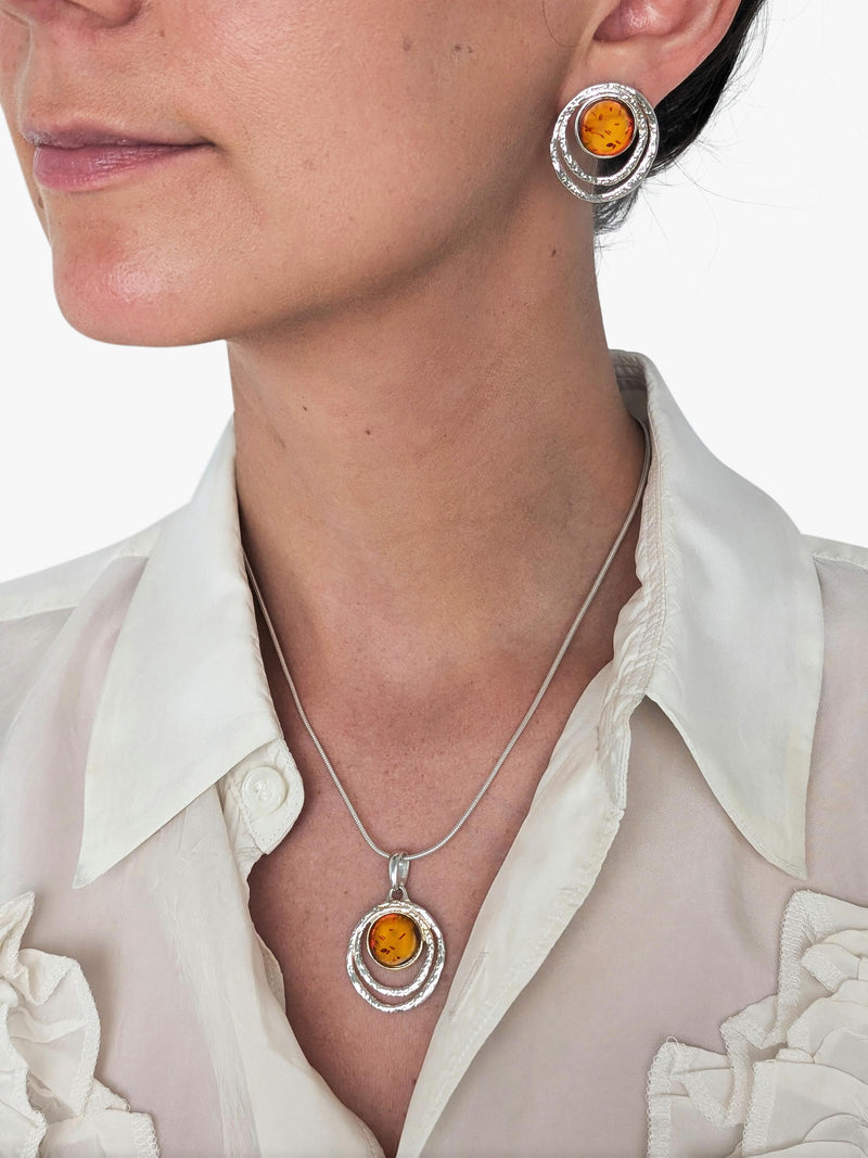 Be-Jewelled Baltic Amber stud earrings sterling silver, UK version