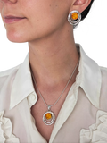 Be-Jewelled Baltic Amber stud earrings sterling silver, UK version