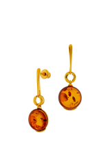 John Lewis Be-Jewelled Baltic Natural Amber Drop Stud Earrings Gold/Cognac- Buy online at McGrocer