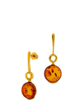 Be-Jewelled amber drop earrings gold cognac - British product