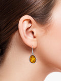 Be-Jewelled Baltic amber drop earrings sterling silver, imported from the UK