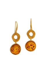 John Lewis Be-Jewelled Baltic Natural Amber Drop Earrings, Gold/Cognac- Buy online at McGrocer