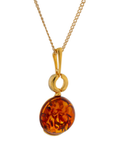 John Lewis Be-Jewelled Baltic Cognac Amber Pendant Necklace Gold/Cognac 48cm- Buy online at McGrocer