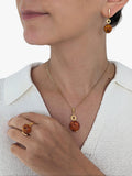 Be-Jewelled Baltic Cognac Amber pendant necklace - British product