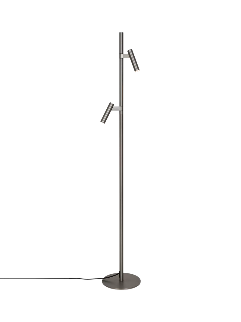 Nordlux Makoto floor lamp satin chrome adjustable heads (British brand)
