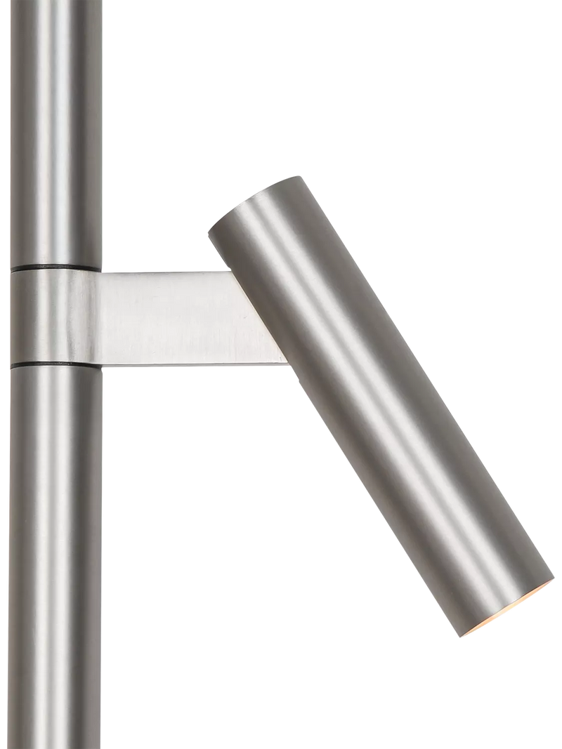 Nordlux Makoto floor lamp satin chrome adjustable heads (British brand)