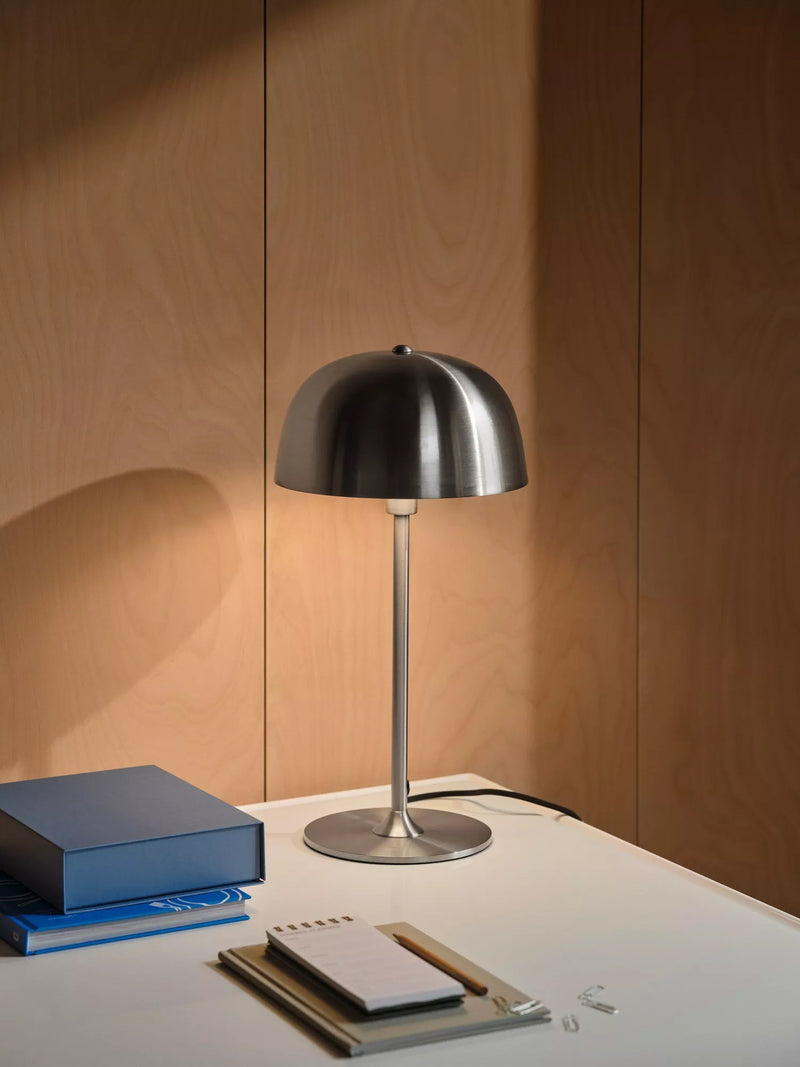Nordlux Cera table lamp brushed steel finish, UK version