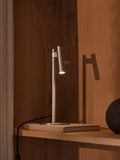 Nordlux Makoto table lamp satin chrome, imported from the UK