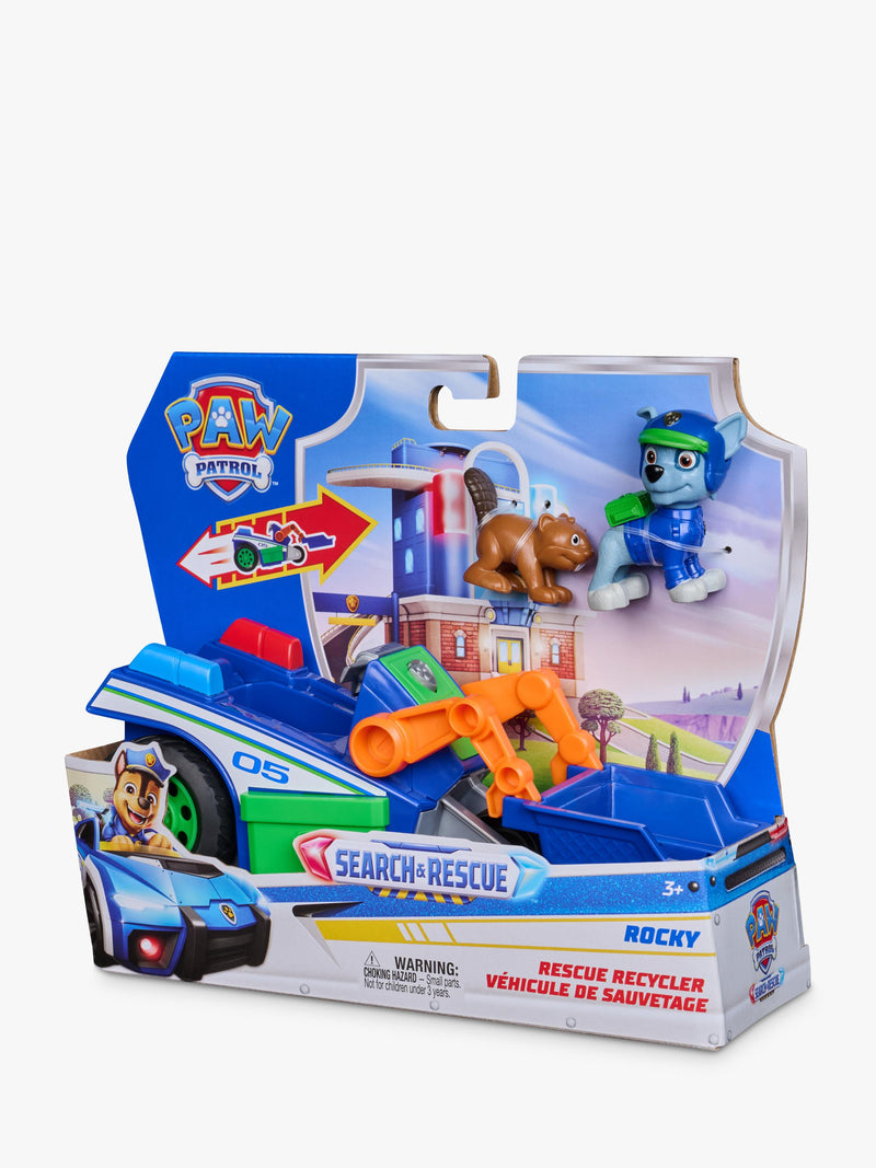Paw Patrol Rocky Rescue Recycler toy vehicle with Rocky figure (British brand)