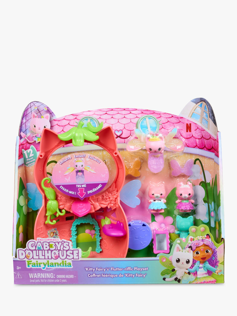 Gabby's Dollhouse Kitty Fairy Flutter-riffic playset 20.3cm, imported from the UK