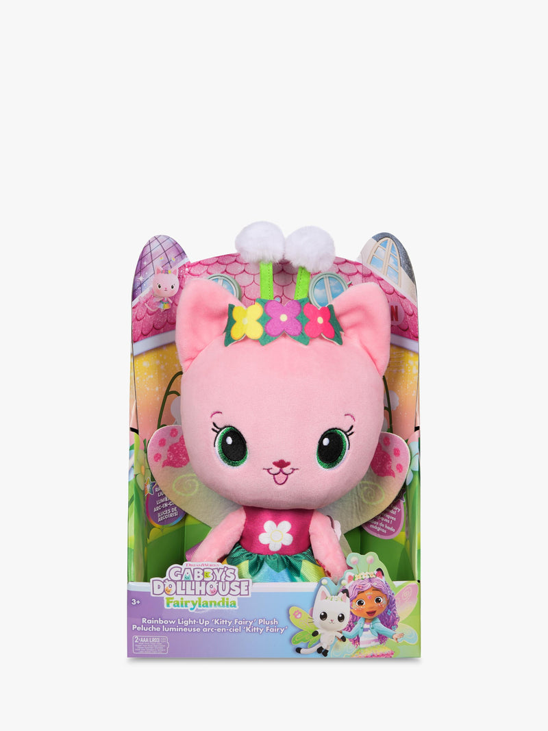 Gabby's Dollhouse Rainbow Light-Up Kitty Fairy plush toy 14 inch, imported from the UK