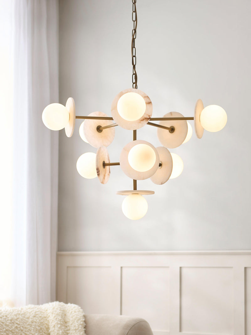 John Lewis Novarro opal globe pendant light antique brass - British product