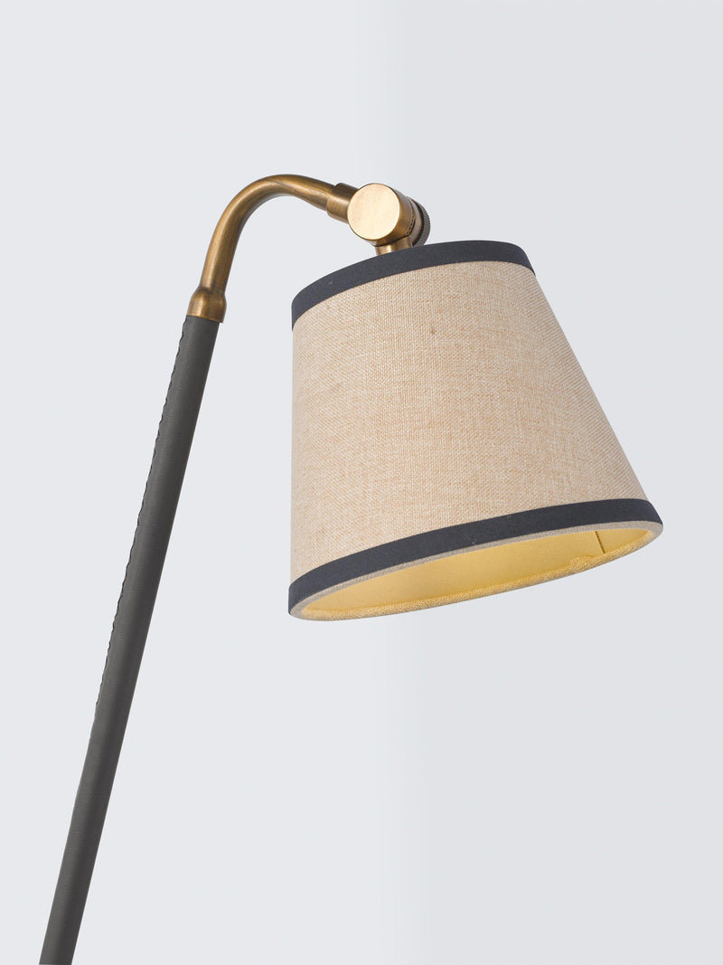 John Lewis Annmarie blue task lamp with antique brass finish, imported from the UK