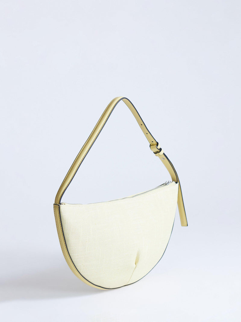 Topshop curly shoulder bag in lemon - British product