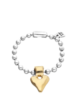 John Lewis UNOde50 Two Tone Beaded Heart Bracelet in Silver and Gold- Buy online at McGrocer