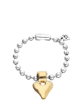 UNOde50 two tone beaded heart bracelet 18.5cm - British product