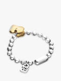 UNOde50 two tone beaded heart bracelet 18.5cm - British product