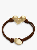 UNOde50 Molten Heart Cord Bracelet brown gold, UK version