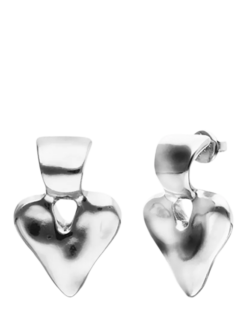 UNOde50 Molten Heart Stud Earrings silver-plated (British brand)