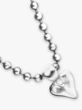 UNOde50 Molten Heart necklace 40.5cm silver beaded, imported from the UK
