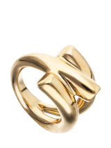 John Lewis UNOde50 Intertwine Spiral Gold Cocktail Ring, UK Size P- Buy online at McGrocer