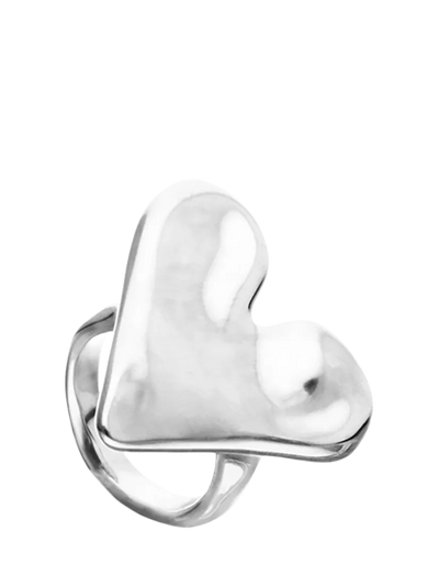John Lewis UNOde50 Molten Heart Silver Ring Size M 1/2- Buy online at McGrocer