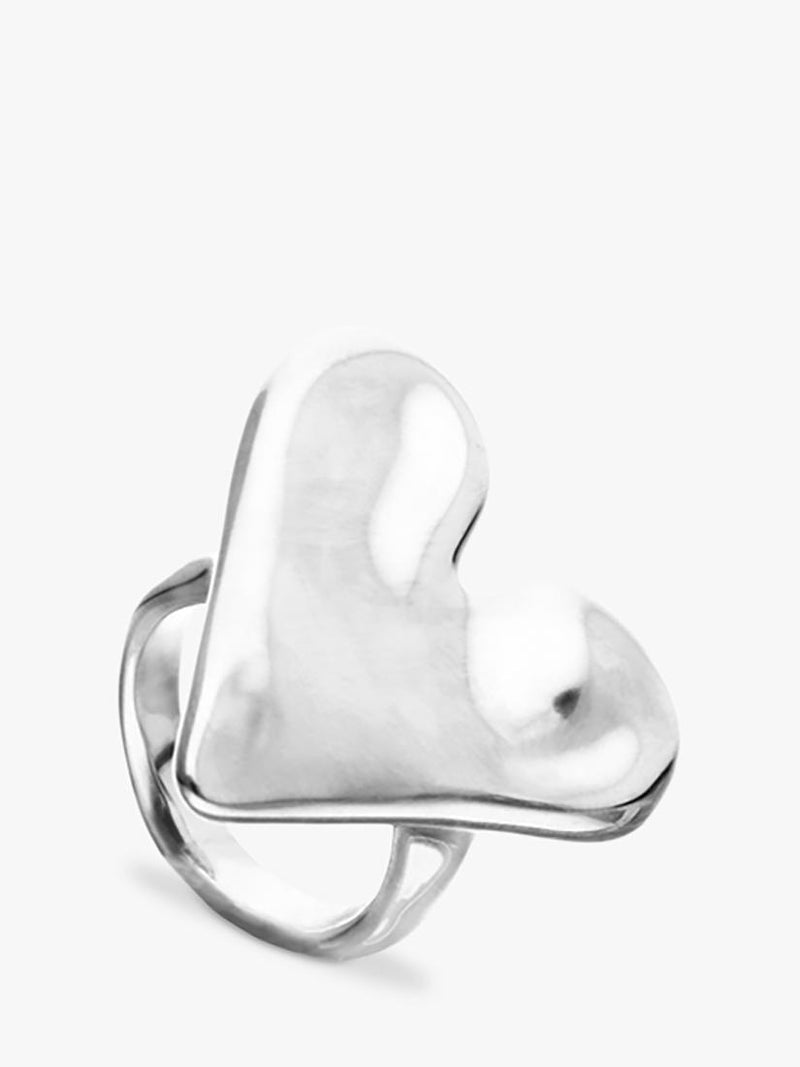 UNOde50 Molten Heart ring silver plated, imported from the UK