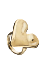 John Lewis UNOde50 Molten Heart Ring Gold Cocktail Ring- Buy online at McGrocer