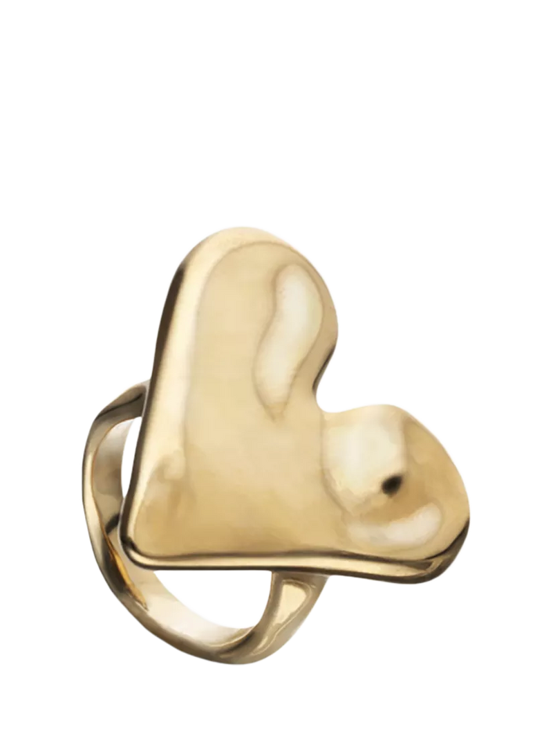 UNOde50 handmade gold cocktail ring, UK version