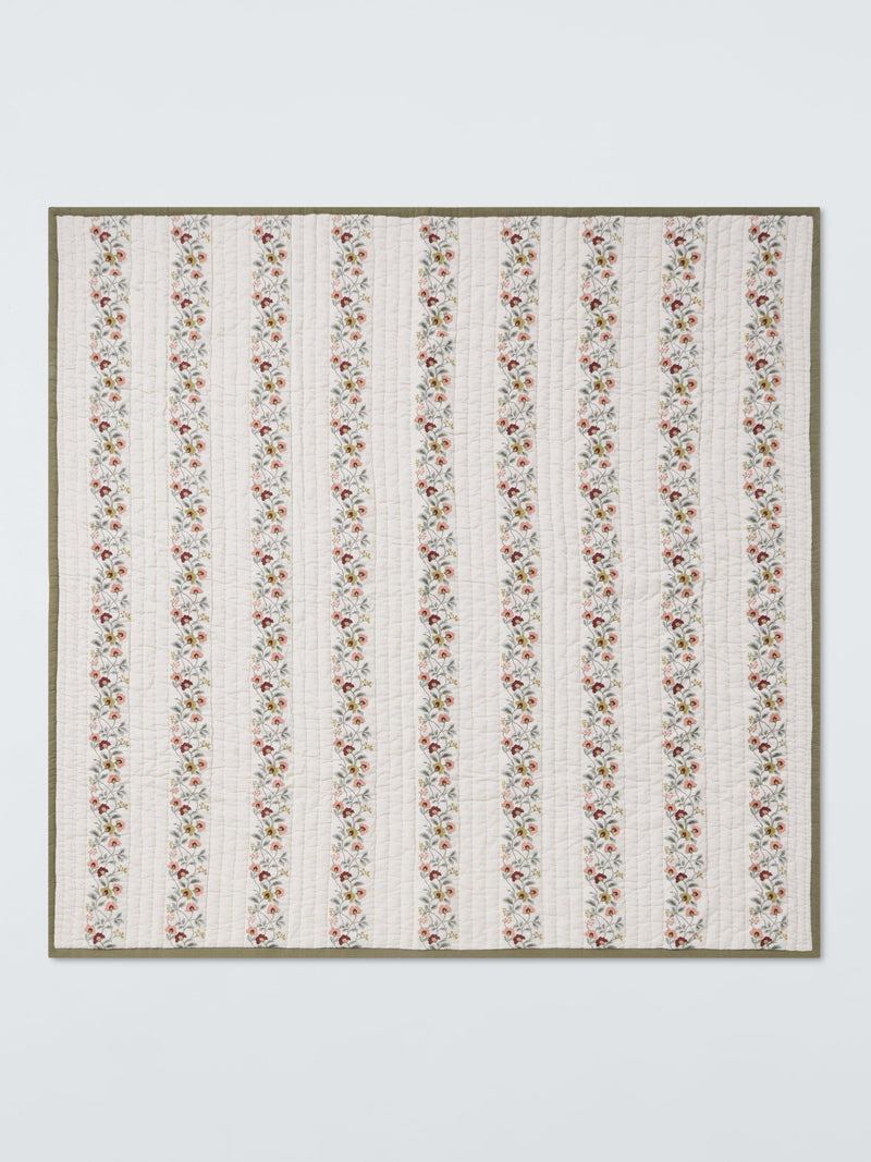 John Lewis cross stitch flowers quilted bedspread king size (British brand)
