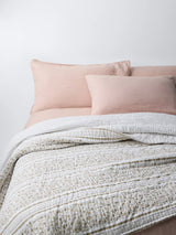 John Lewis John Lewis Pattern Stripe Quilted Bedspread Green King Size- Buy online at McGrocer