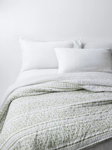 John Lewis John Lewis Pattern Stripe Quilted Bedspread Green King Size- Buy online at McGrocer