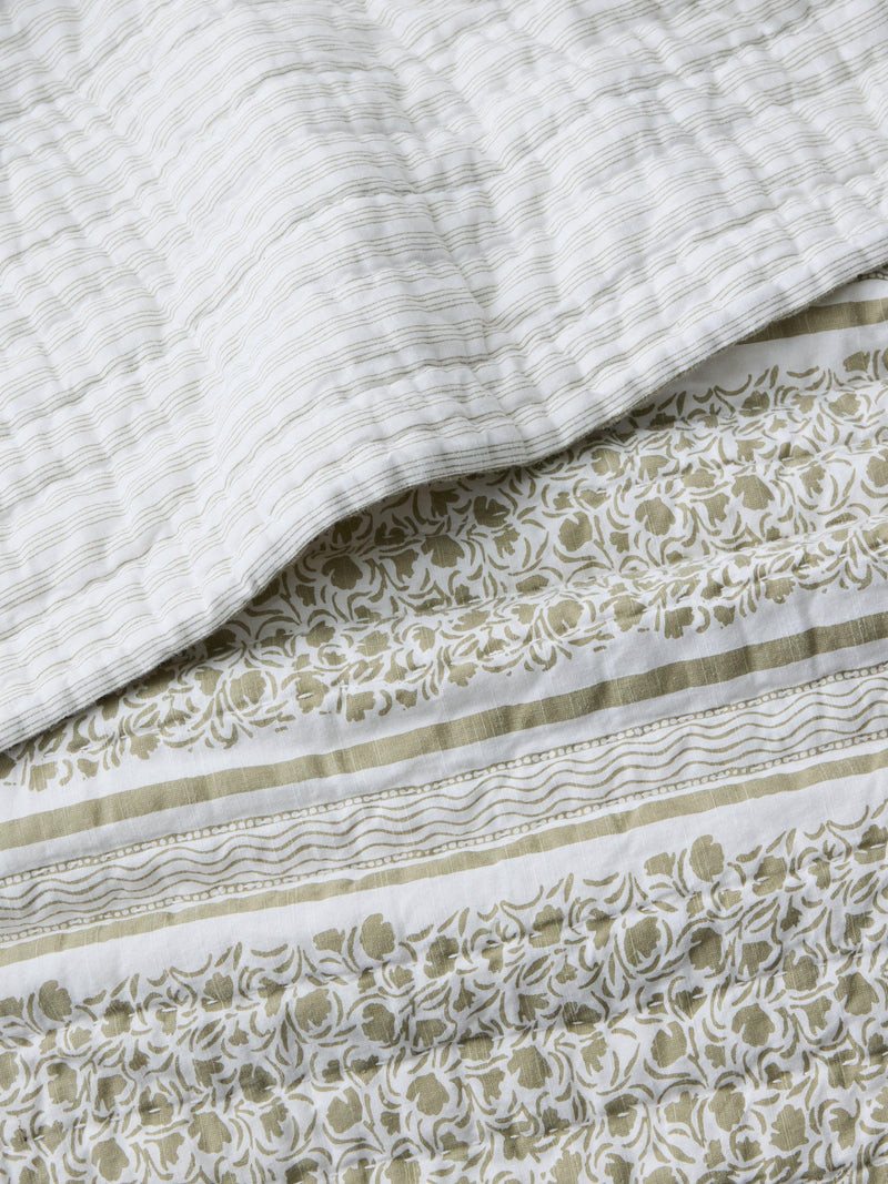 John Lewis quilted bedspread green king size, UK version