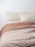 John Lewis Striped Quilted Bedspread, Tuscan Clay