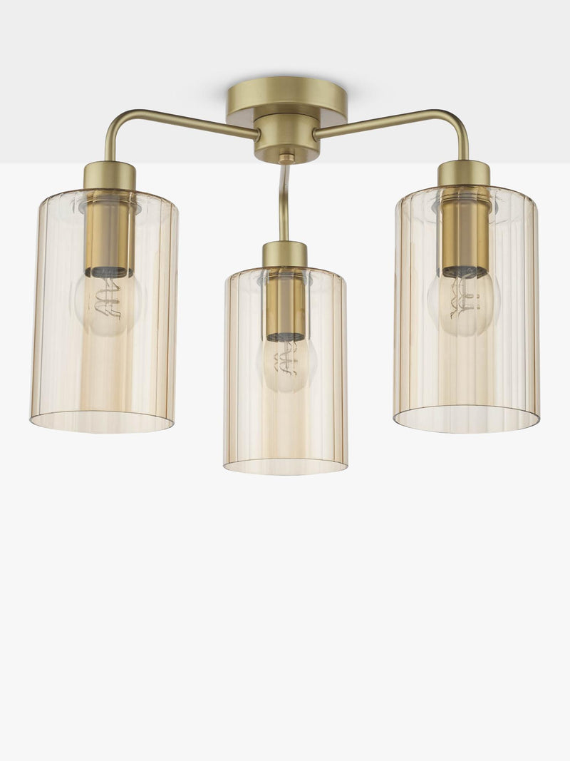 Där Daylin gold ceiling light with amber shades - British product