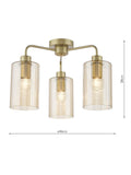 Där Daylin gold ceiling light with amber shades - British product