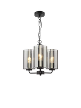 John Lewis Där Daylin 3 Arm Glass Pendant Ceiling Light, Black- Buy online at McGrocer