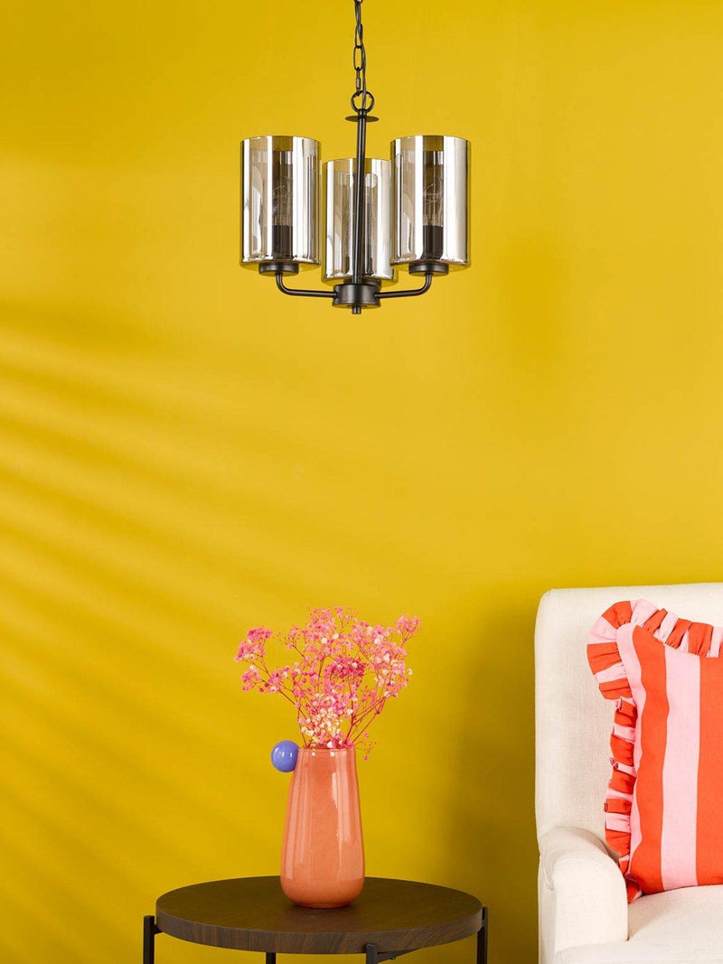 Där Daylin three-arm pendant light black, imported from the UK
