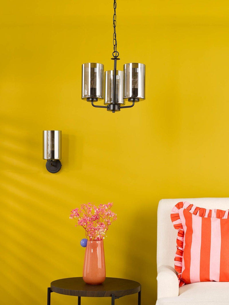 Där Daylin three-arm pendant light black, imported from the UK