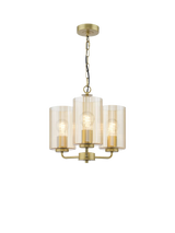 John Lewis Där Daylin 3 Arm Glass Pendant Ceiling Light, Gold- Buy online at McGrocer